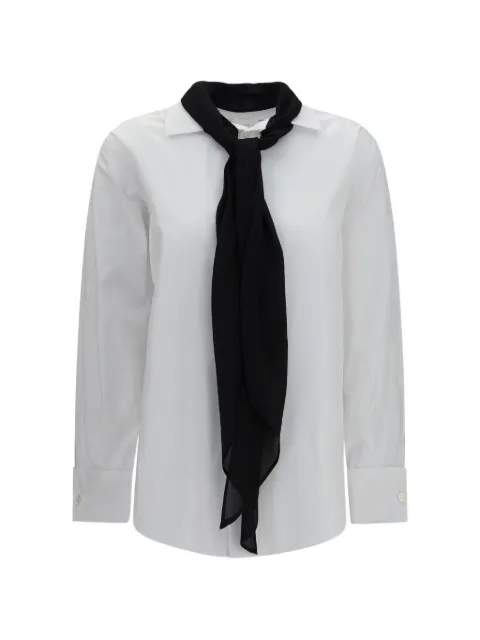 sacai scarf-integrated poplin shirt White 2608616