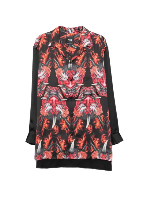 Y-3 graphic-print button-down shirt Black KQ8558