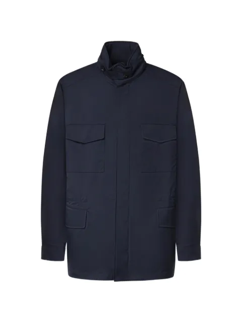 Loro Piana high-neck multi-pocket jacket Blue FRM1839W000