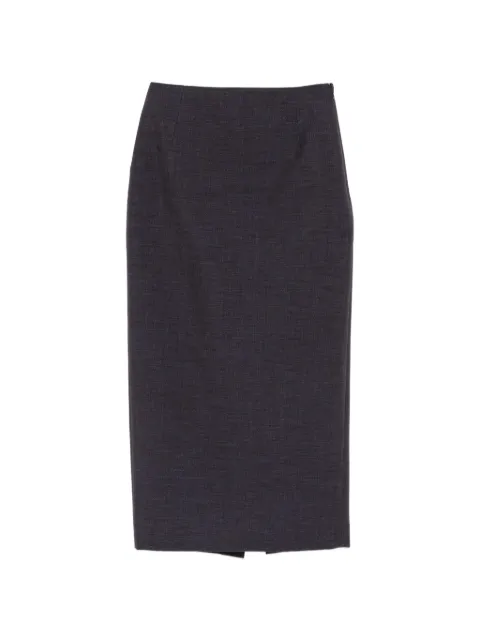 Mugler rear-slit midi skirt Blue 26F1JU06001042