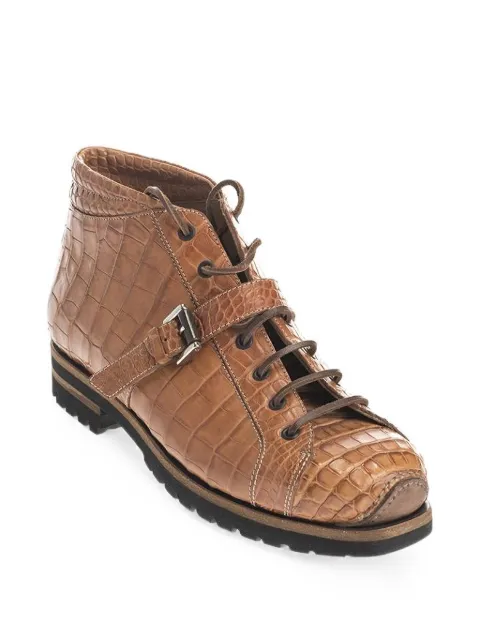 Santoni croc-effect buckle-fastening boots Brown MCEV09973HL1VECCC47000