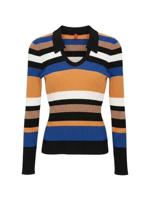 Isaia striped ribbed sweater Blue MG026DYD008790