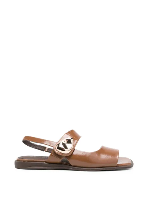 SERGIO MORETTI FIRENZE gold-tone hardware slingback sandals Brown 604426168BRW