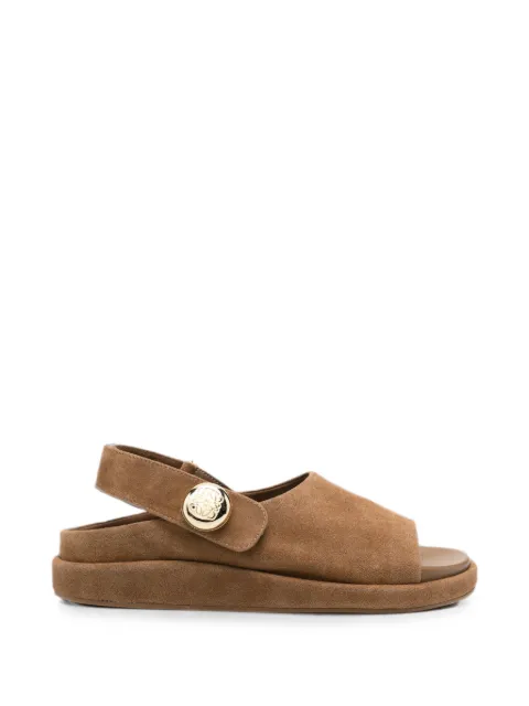 SERGIO MORETTI FIRENZE button-detail slingback sandals Brown 604426164