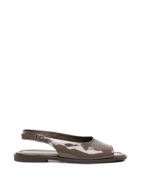 SERGIO MORETTI FIRENZE patent-finish slingback sandals Brown 604426142BRW