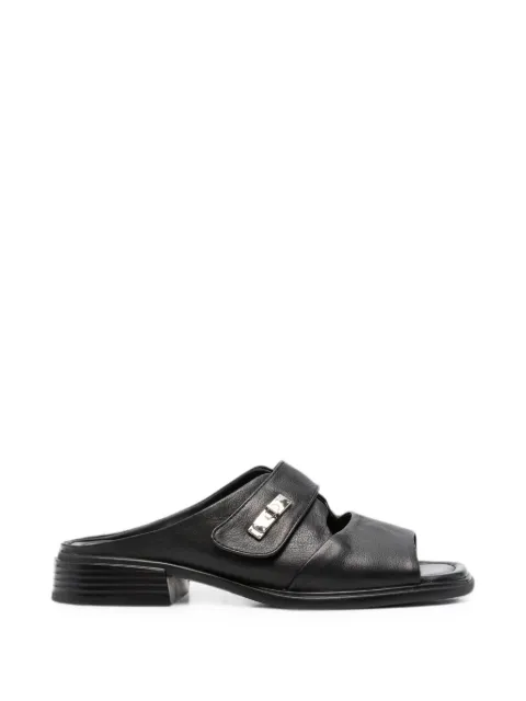 SERGIO MORETTI FIRENZE turn-lock leather sandals Black 604426137BLK