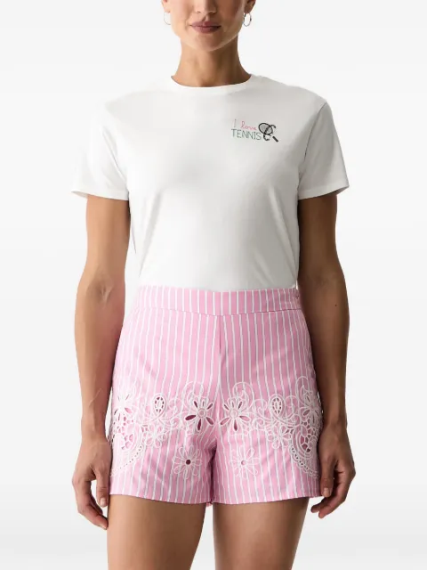 MC2 Saint Barth Emilie embroidered logo-patch T-shirt White EMI0001