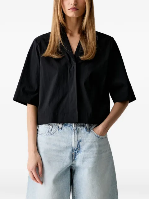 Marc O'Polo notched-collar short-sleeve shirt Black 5000014321