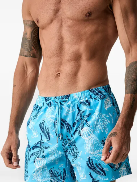 Marc O'Polo graphic-print drawstring swim shorts Blue 10226735