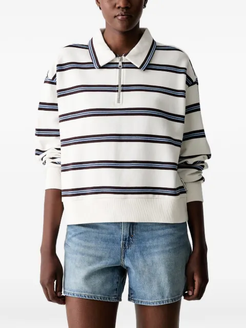 Marc O'Polo striped quarter-zip sweatshirt White 5000010240