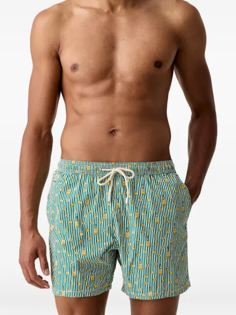 MC2 Saint Barth Lighting limoncello-print striped swim shorts Green LIG0016