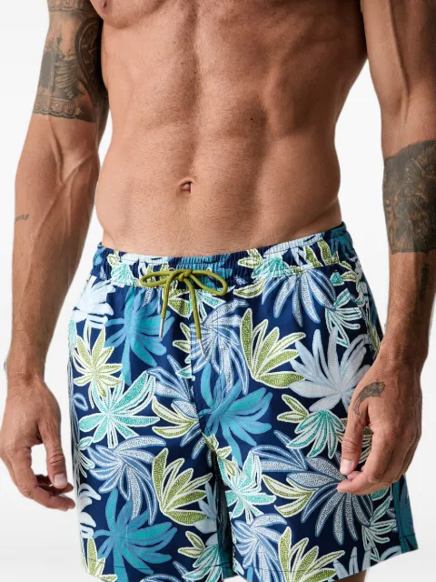 Marc O'Polo leaf-print drawstring swim shorts Blue 10226711