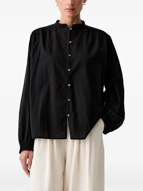 Marc O'Polo smocked-detail button-up blouse Black 5000014332