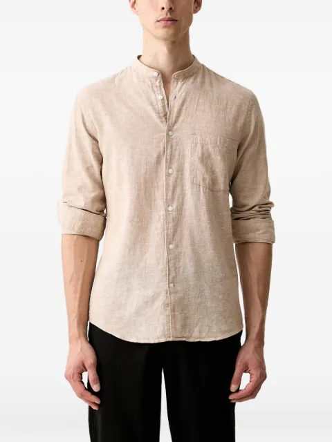 Lindbergh mandarin-collar chest-pocket shirt Neutrals 30203344A