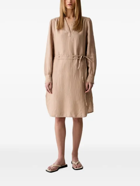 Marc O'Polo belted long-sleeve mini dress Neutrals 5000014054