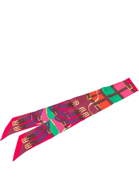 Hermès Pre-Owned 2000-2026 Mors a Jouets Silk Twilly Scarf scarves Pink KD1TDUN1ETODTS97