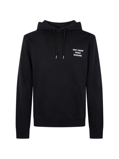 Drôle De Monsieur Not From Paris Madame slogan hoodie Black PERMHO162CO127