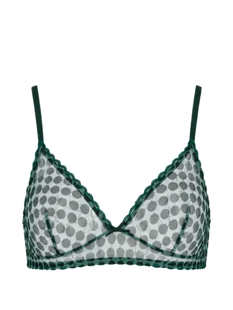 Laura Urbinati polka-dot tulle bra Green I5R06RC