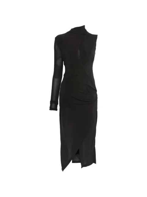 PINKO Cadillac asymmetric cut-out midi dress Black 107558A2GS