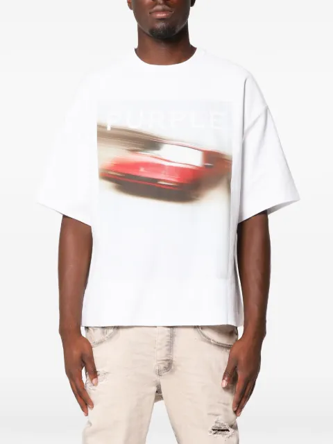 Purple Brand graphic-print crew-neck T-shirt White M1057HTWD326WHITE