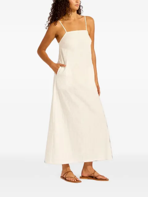 Seafolly embroidered spaghetti-strap maxi dress White 55609DR