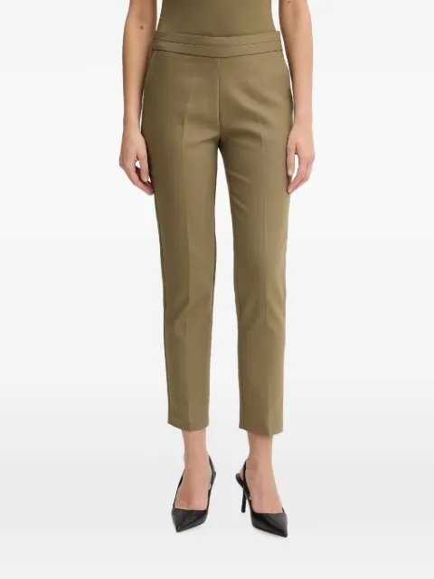 Morgan pressed-crease cropped trousers Green 211PROSY