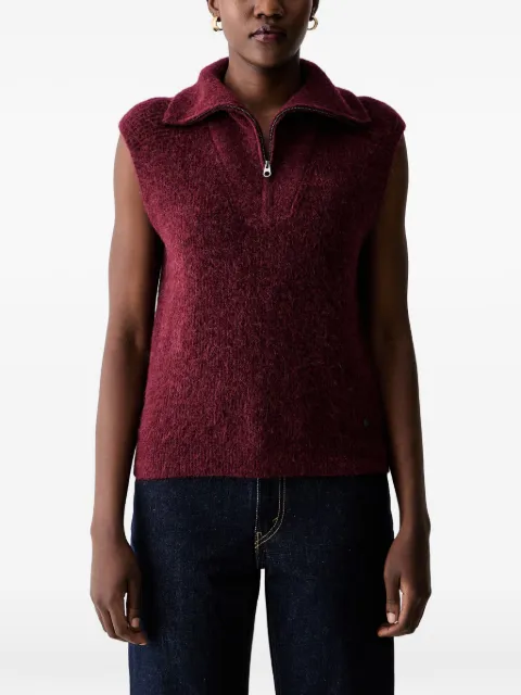 Mos Mosh MMThora quarter-zip sleeveless sweater Red 180430