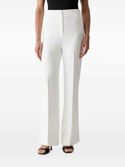 Morgan lace-trim flared trousers White PANAF
