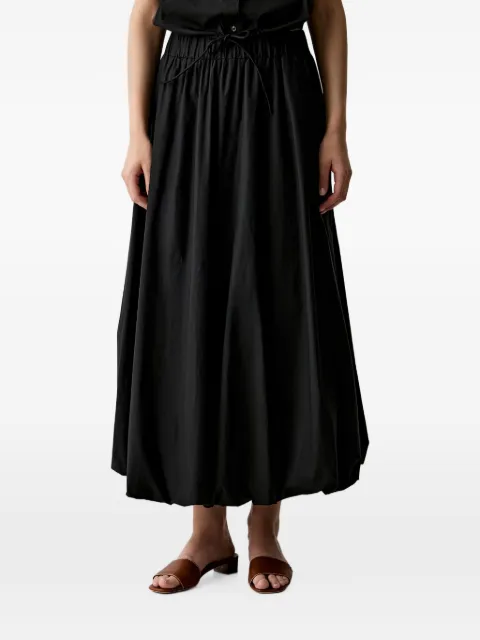 Sisley drawstring bubble-hem midi skirt Black 4HDLL003G