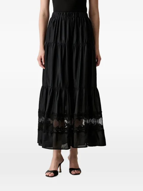 Morgan tiered lace-insert maxi skirt Black 261JOPITY