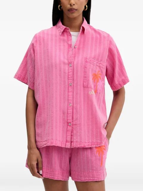 Rip Curl Hotel Malibu embroidered-palm-tree shirt Pink 071WSH