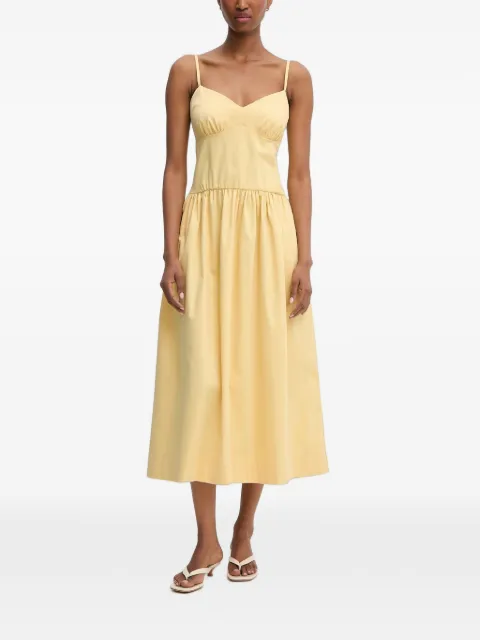 Morgan RDADY bow-detail flared cotton midi dress Yellow 261RDADY