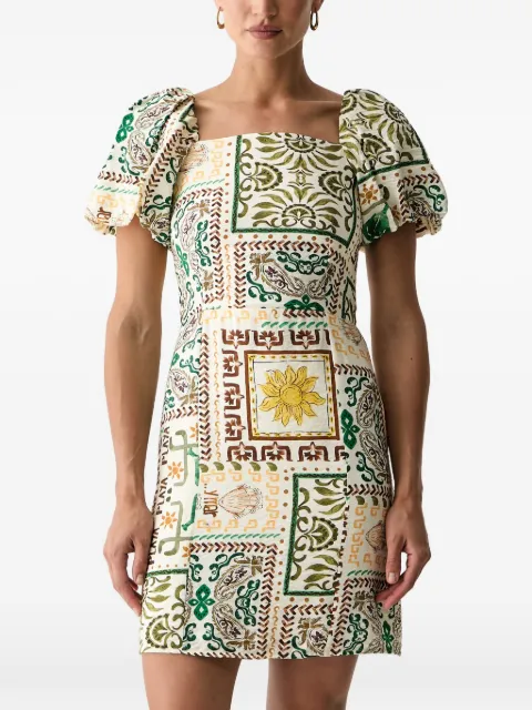Morgan RBADI.F paisley-print puff-sleeve mini dress Neutrals 261RBADIF