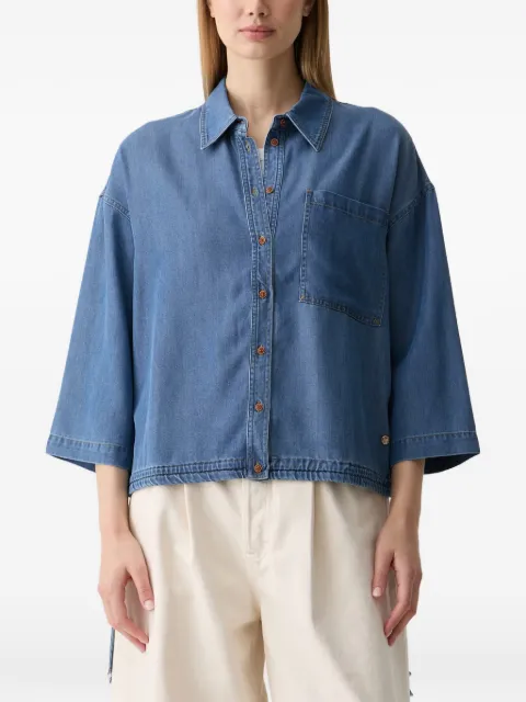 Mos Mosh MMTessa drawstring-hem denim shirt Blue 179220