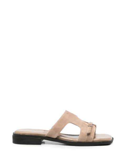 SERGIO MORETTI FIRENZE buckle-detail suede sandals Neutrals 604526112