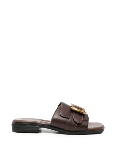 SERGIO MORETTI FIRENZE buckle-detail leather sandals Brown 604526113