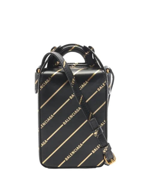 Balenciaga Pre-Owned 2018-2026 Leather Logo Box satchel Black YGXJNTCLZ0G7L6FF