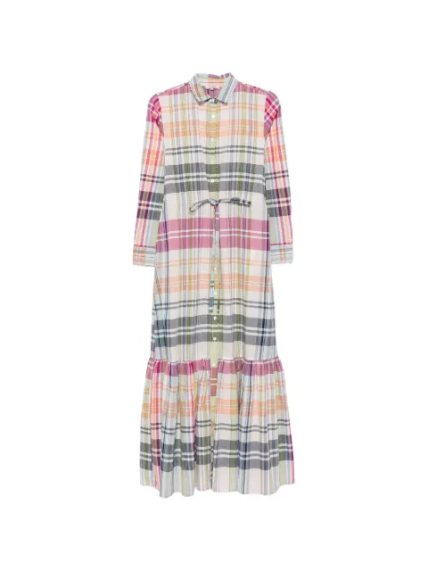 Ordi.to check-print tiered maxi dress Neutrals ESTELLE
