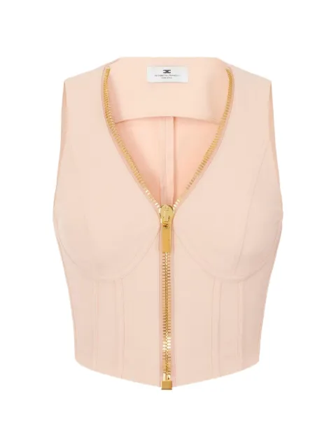 Elisabetta Franchi top in technical fabric with zip Pink TO04466E2