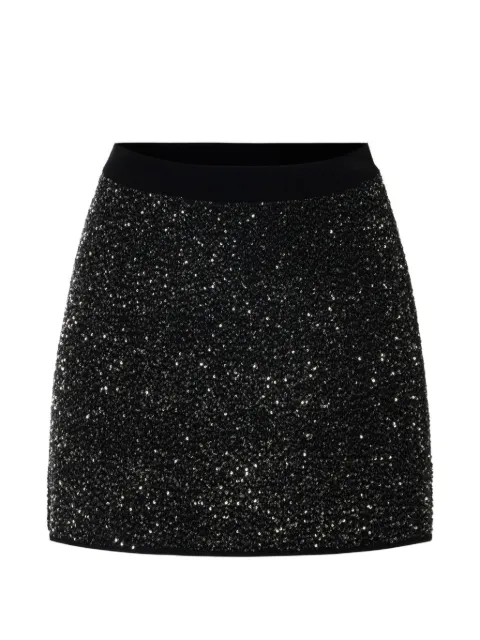 Elisabetta Franchi knit skirt with sequins Black GK29A66E2