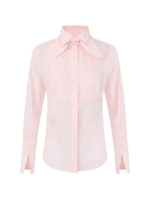 Elisabetta Franchi cotton shirt with bow Pink CA16266E2