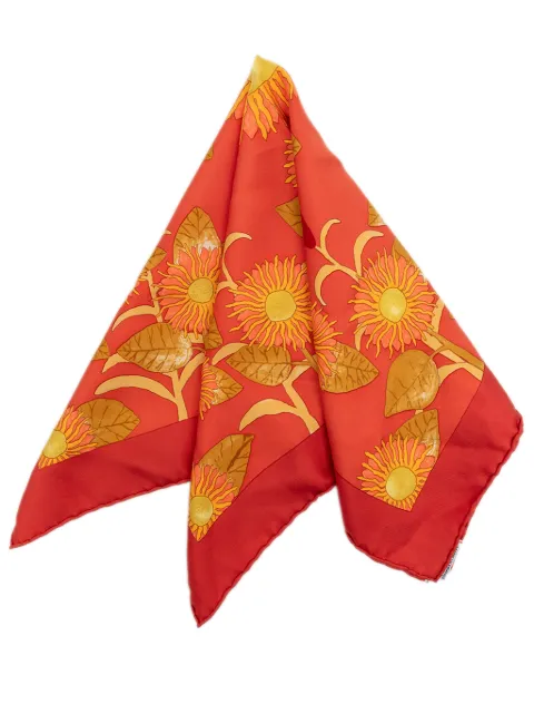 Hermès Pre-Owned 2000-2026 Tourne Sols Silk handkerchief Orange WF8THF8DV3DF14VQ