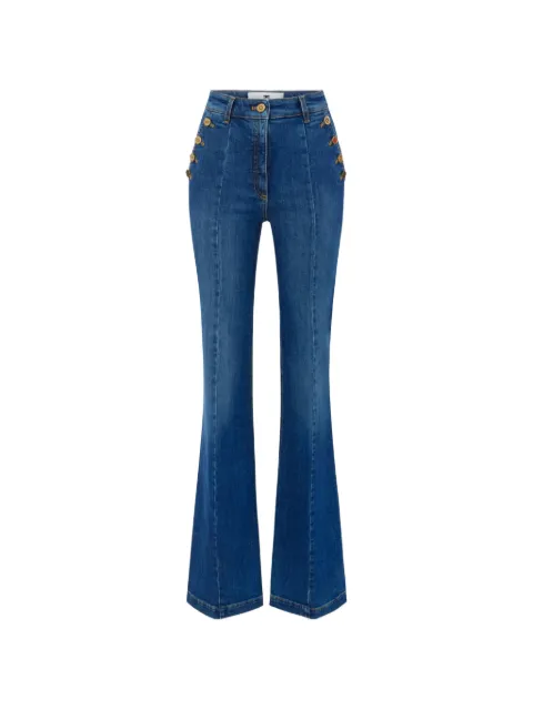 Elisabetta Franchi palazzo jeans with row of buttons Blue PJ12D66E2