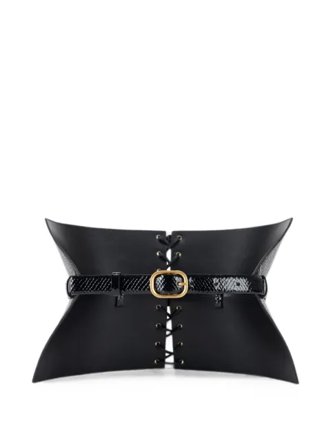 Elisabetta Franchi python-print bustier-style belt Black CT72S68E2
