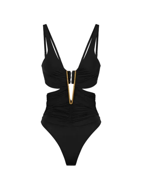 Elisabetta Franchi draped cut-out bodysuit Black BO04867E2
