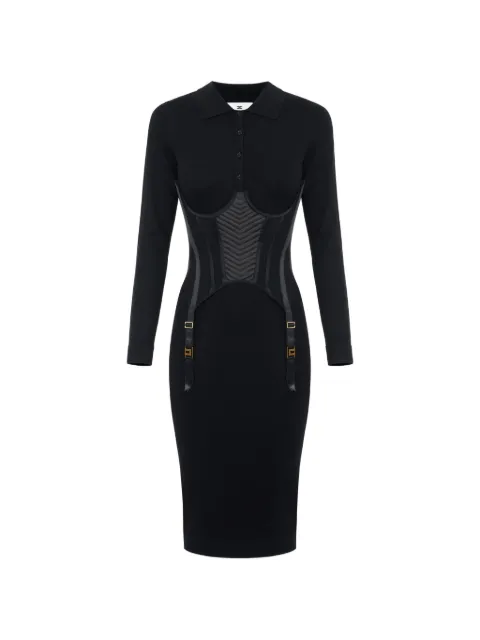 Elisabetta Franchi knit bustier dress Black AM22S67E2