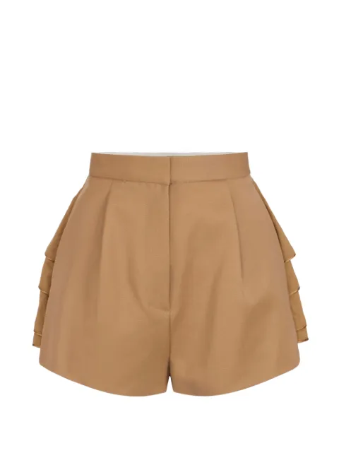 Elisabetta Franchi gabardine shorts with flounces Brown SH00567E2