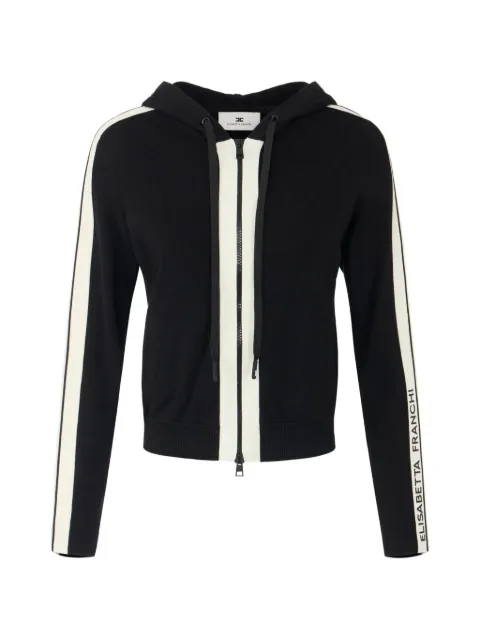 Elisabetta Franchi two-colour knit sweatshirt with logo Black MK15S66E2