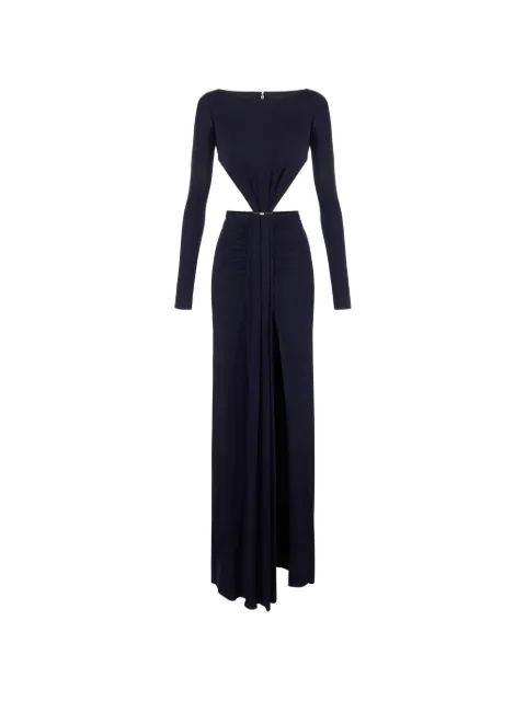 Elisabetta Franchi red carpet dress in jersey fabric with cut-outs Blue ABR3467E2