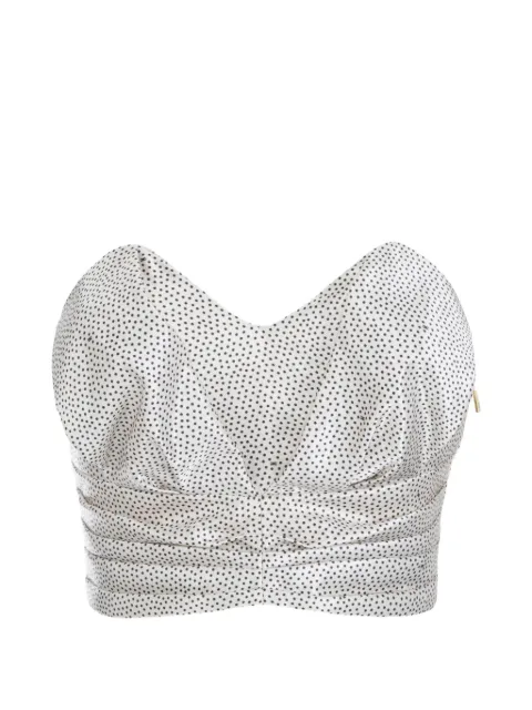 Elisabetta Franchi gazar top with micro-polka dot print Neutrals TO07667E2